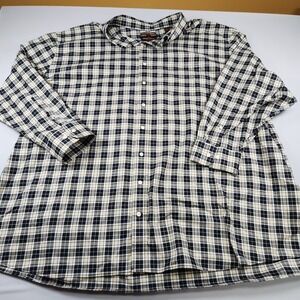 Oak Hill Mens 5XL Plaid Button Down Shirt Wrinkle Free Cool Long Sleeve Cotton